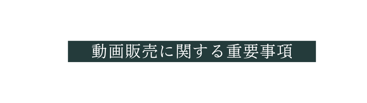 動画販売に関する重要事項
